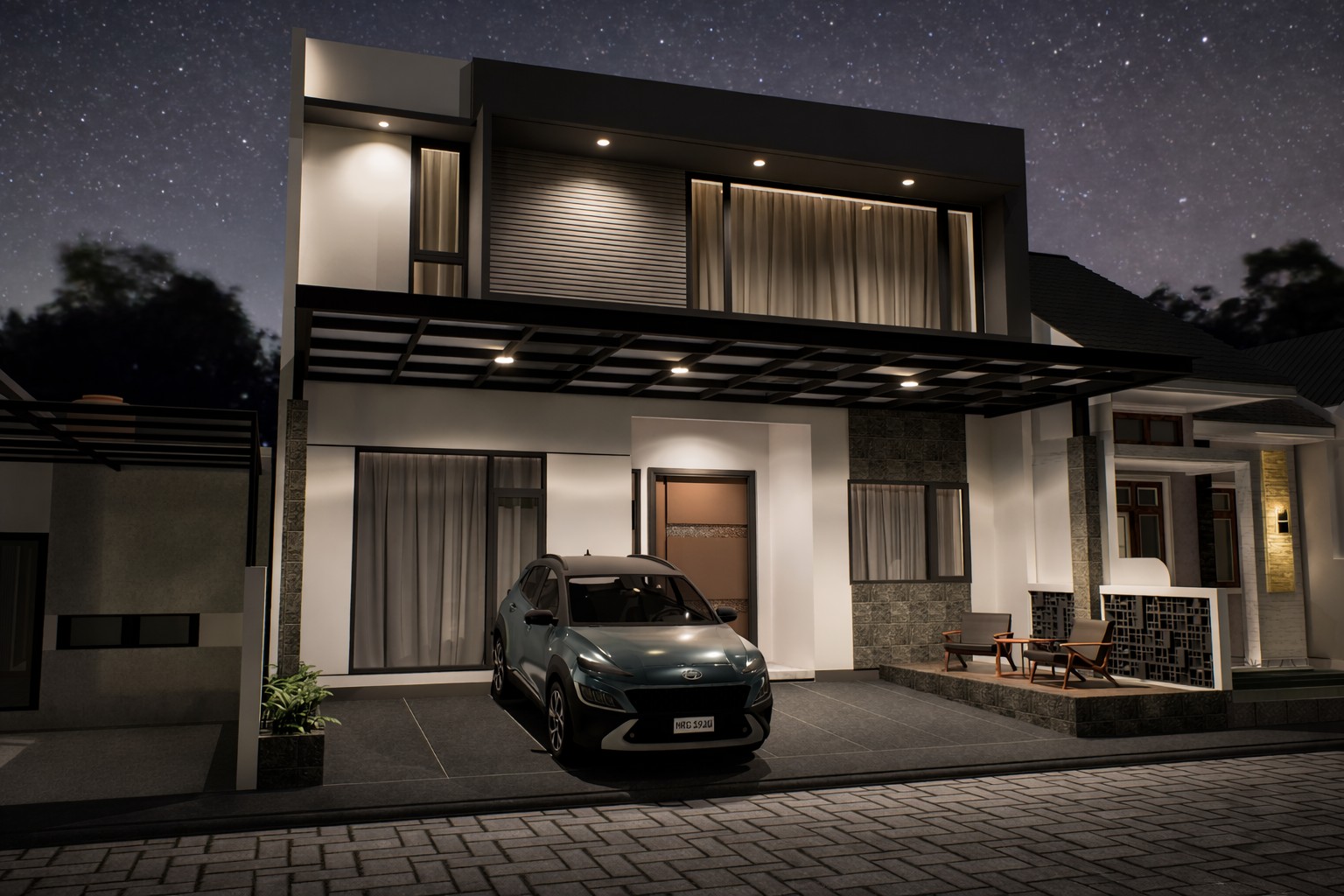 Facade Ellysium — malam